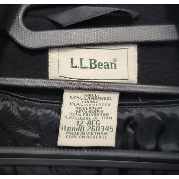 L.L.Bean Lambswool Peacoat Quilted Thinsulate Winter Coat - Picture 12 of 15